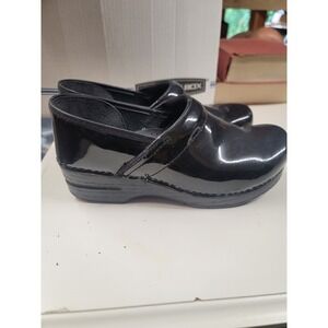 Dansko Black Patent Leather Clogs Shoes Size 40‎ Comfortable Slip On